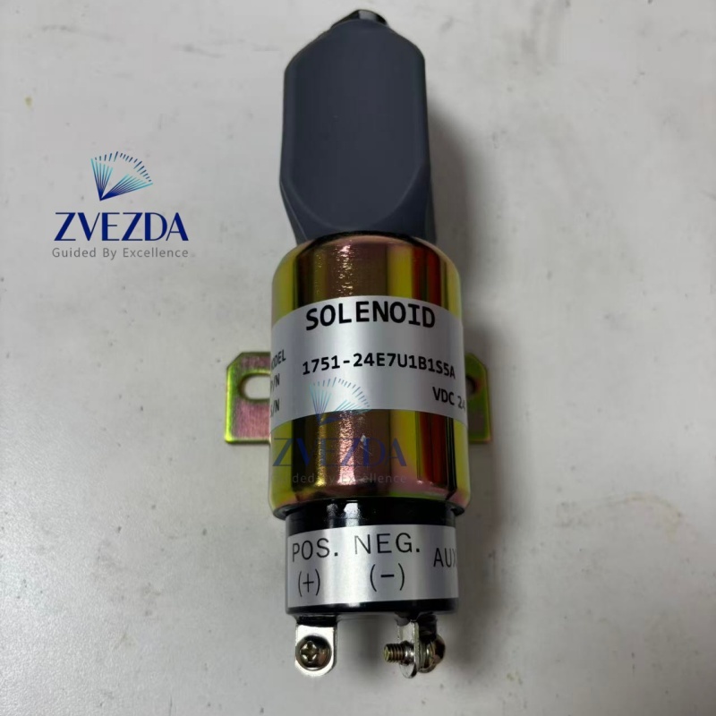 1751‑24E7U1B1S5A Stop Solenoid 24V Fit Excavator Engine Shutdown Solenoid Valve