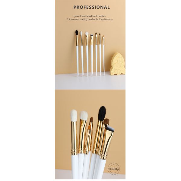 Макияж студии 16pcs ремесленника Vonira чистит набор щеткой с ручками Ferrule меди золота деревянными