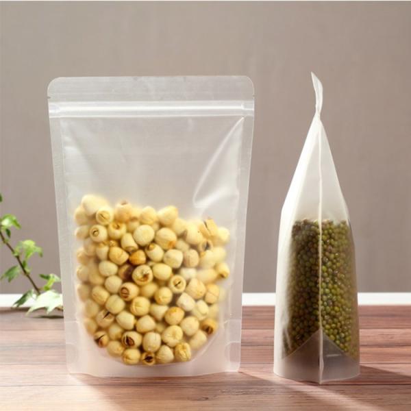 5.9 x 8.66 Inch Heat Seal Matte Clear Stand Up Pouch Bags with Reclosable Ziplock for Candy, Cookie Snack Food Packaging