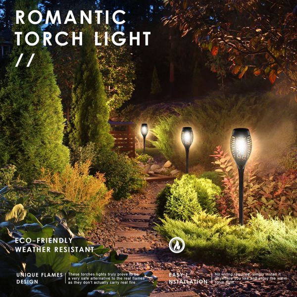 LED Solar Garden Light Flickering LED Landscape IP65 Waterproof Lawn Lamp Path Lighting Solar Outdoor Light
