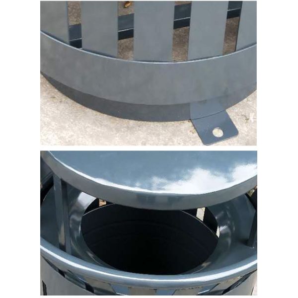 Outdoor	 Recycle Bin Waste Bin Round Stainless Steel Pedal Trash Can