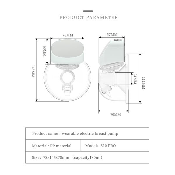 PP Customize Double Wearable Breast Pump 9 Levels Electric Feeding Pump