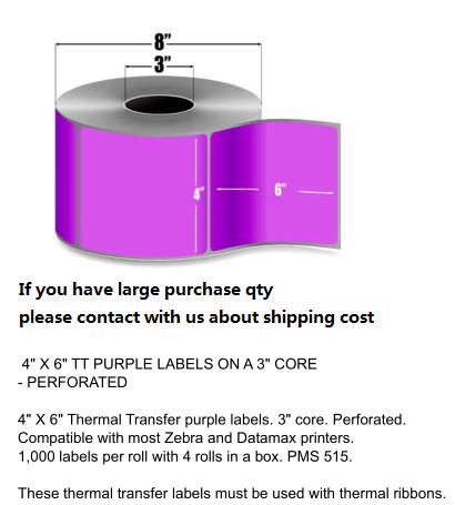 4X6 Inch direct thermal label sticker paper Electronic balance paper, color printer labels Red Orange Yellow Green
