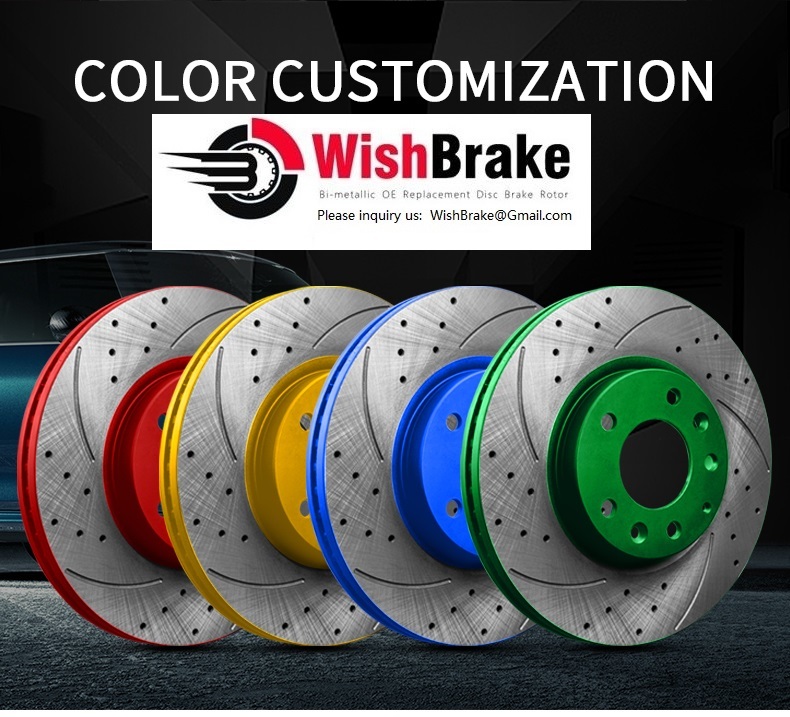 Brake Disc supplier Wholesale drilled and slotted front Brake Disc For Audi Noiseless Resolve Brake Shaking Good Heat Dissipation Auto Parts Car Brake Discs Automotive BRAKE ROTOR