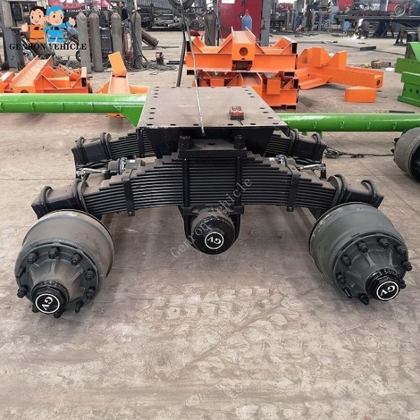 Рама опорных катков с упругими тележками 50T 2 цапф внося Semi трейлер в журнал
