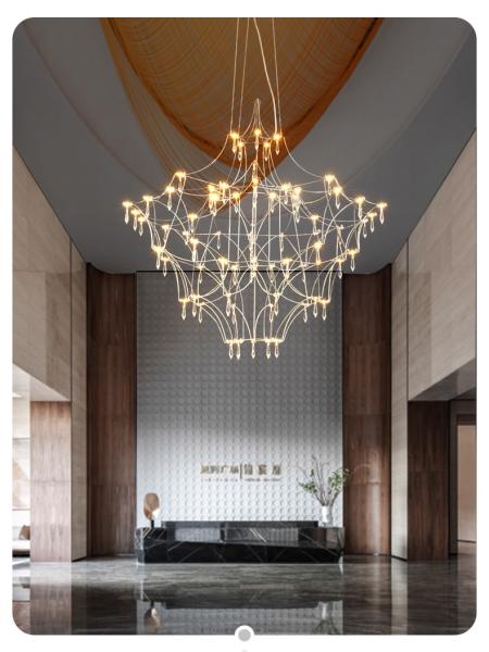 Modern Crystal Ceiling Chandelier Lighting Stainless Steel Fireflies Pendant Lamp nickel pendant light(WH-AP-542)