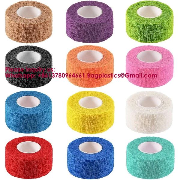 12 Colors Non-Wonven Self Adhesive Bandage Wrap For Finger Guard Nail Protector, 2.5cm X 4.5m / 1