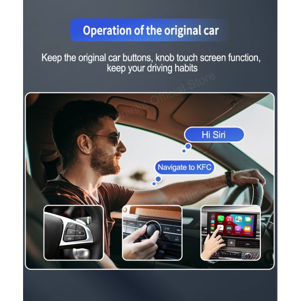 CP2A Wireless Android Auto Apple CarPlay Dongle Auto Connect Adapter