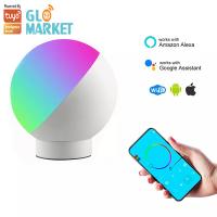 Tuya 12w Wifi Lámpara de mesa inteligente Control de voz inalámbrico Lámpara regulable RGB