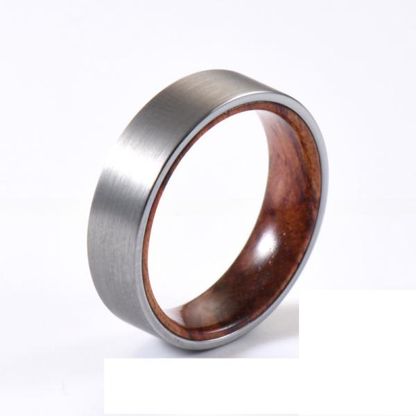 Unisexe 6mm Brushed Silver Tungsten Ring avec bois rose bords intérieurs plats pour le mariage cadeau de fiançailles Hommes Femmes