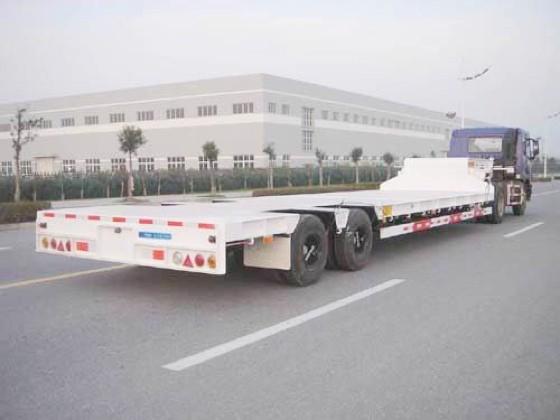 2 Axles 20 Foot Flatbed Truck Trailer With 4 Or 12 Set Twist Locks SGS Standard