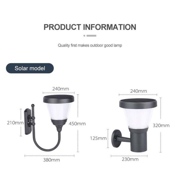 Certification CE Éclairage solaire extérieur IP65 étanche à l'eau LED Éclairage solaire extérieur décoratif de jardin
