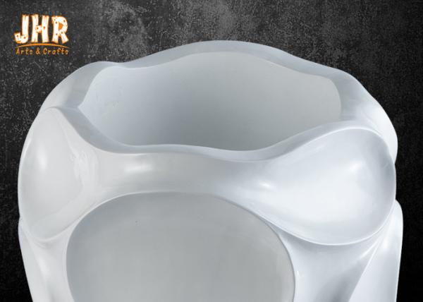 Creative Wavy Pattern Fiberglass Flower Pots / Floor Vases Lightweight