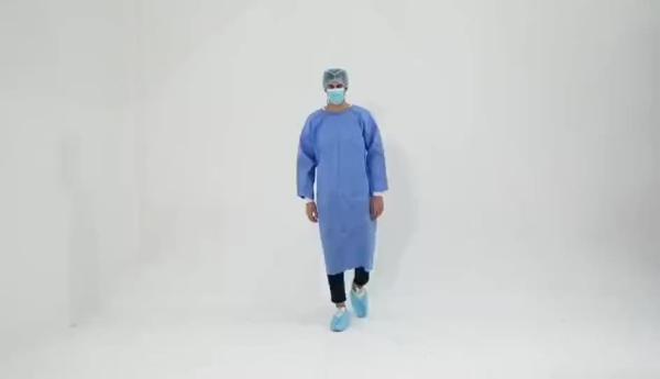 Disposable surgical isolation gown clothing non-woven fabric lace-up reversible safety suit