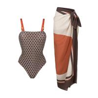 Mulheres coloridas Summer Bikini Set Wire Free Three Piece Traje de banho Nylon Beachwear