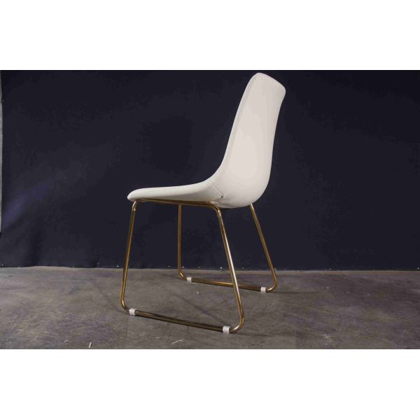 Белые кожаные простые тонкие элегантные современные обедая стулья для домашнего ресторана