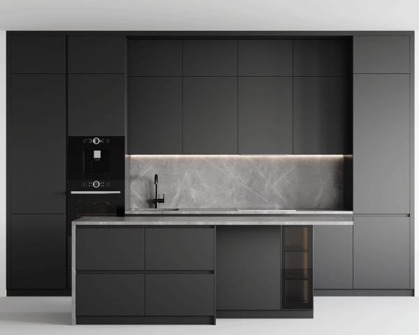 Customized Modern Modular Matte Lacquer Finish Kitchen Cabinet For Apartment