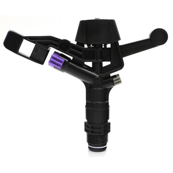 Black 3/4 Inch Irrigation Impact Sprinklers 360 Degree Impact Lawn Agriculture