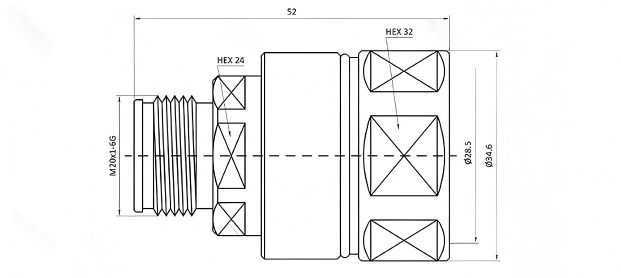 Female 4.3-10 Connector 50 Ohm Cable Coaxial Connectors Clamp Type