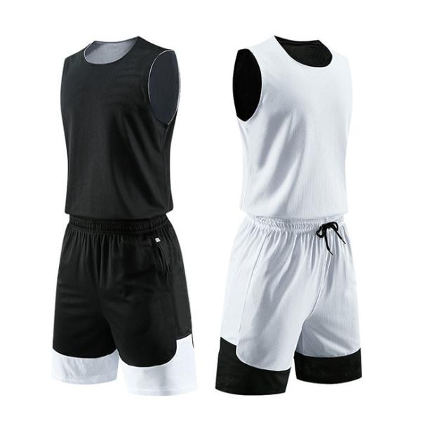 Double Sided Football Training Tracksuits Black Red White Reversible Basketball Jerseys
