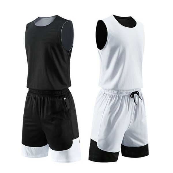 Двойные, который встали на сторону Tracksuits тренировки футбола чернят красные белые реверзибельные трикотажные изделия баскетбола