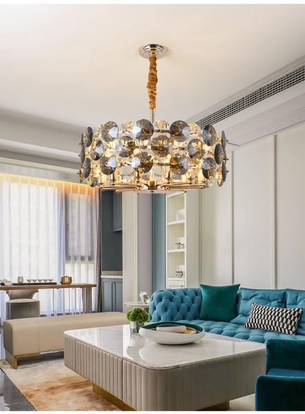 Modern smoke gray crystal chandelier in the living room contemporary chandelier(WH-CY-191)