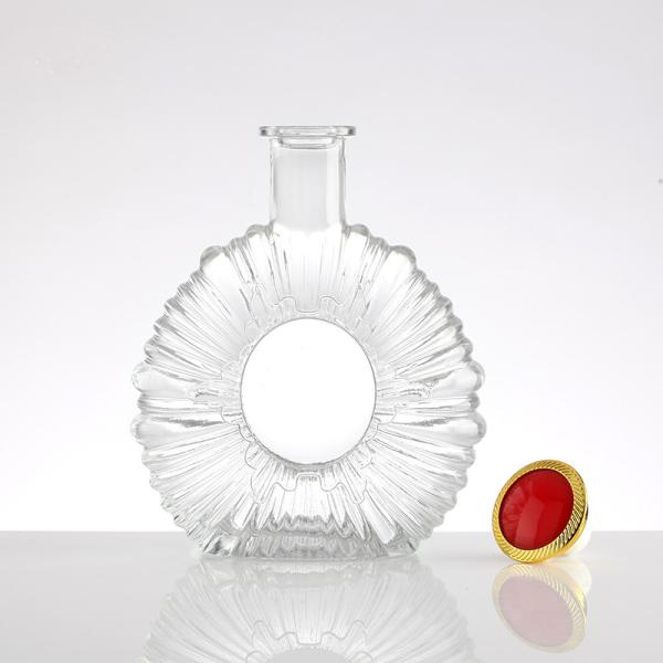 Hot Stamping Surface Handling 375/500/750/1000ml Luxury Square Whisky Gin Glass Bottles