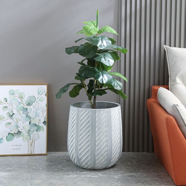 High Durability Powder Coated Fiber Clay Planter For Cottage