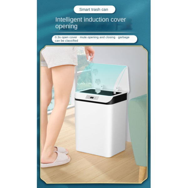 Intelligent Inductive Household Bedroom Living Room Toilet Toilet with Cover Creative Automatic Electric Induction Garbage Can