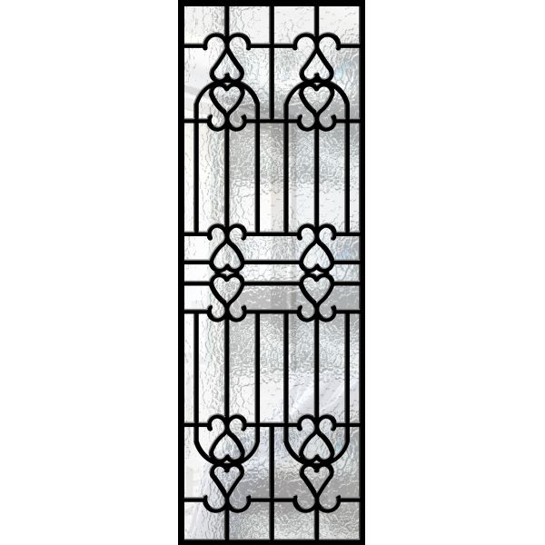 Высокополированное элегантное инкрустированное кованое стекло / декоративное стекло для дверей для постройки ручной ковки