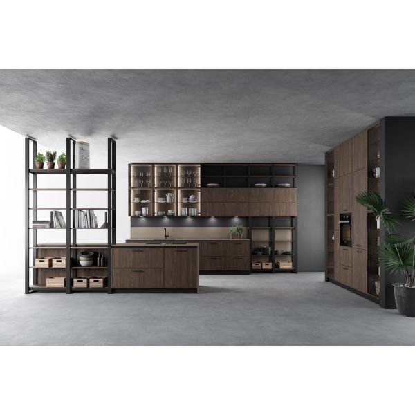 Classic Solid Wood Kitchen Storage Cabinets 9mm MFC Back Panel Quartz Stone