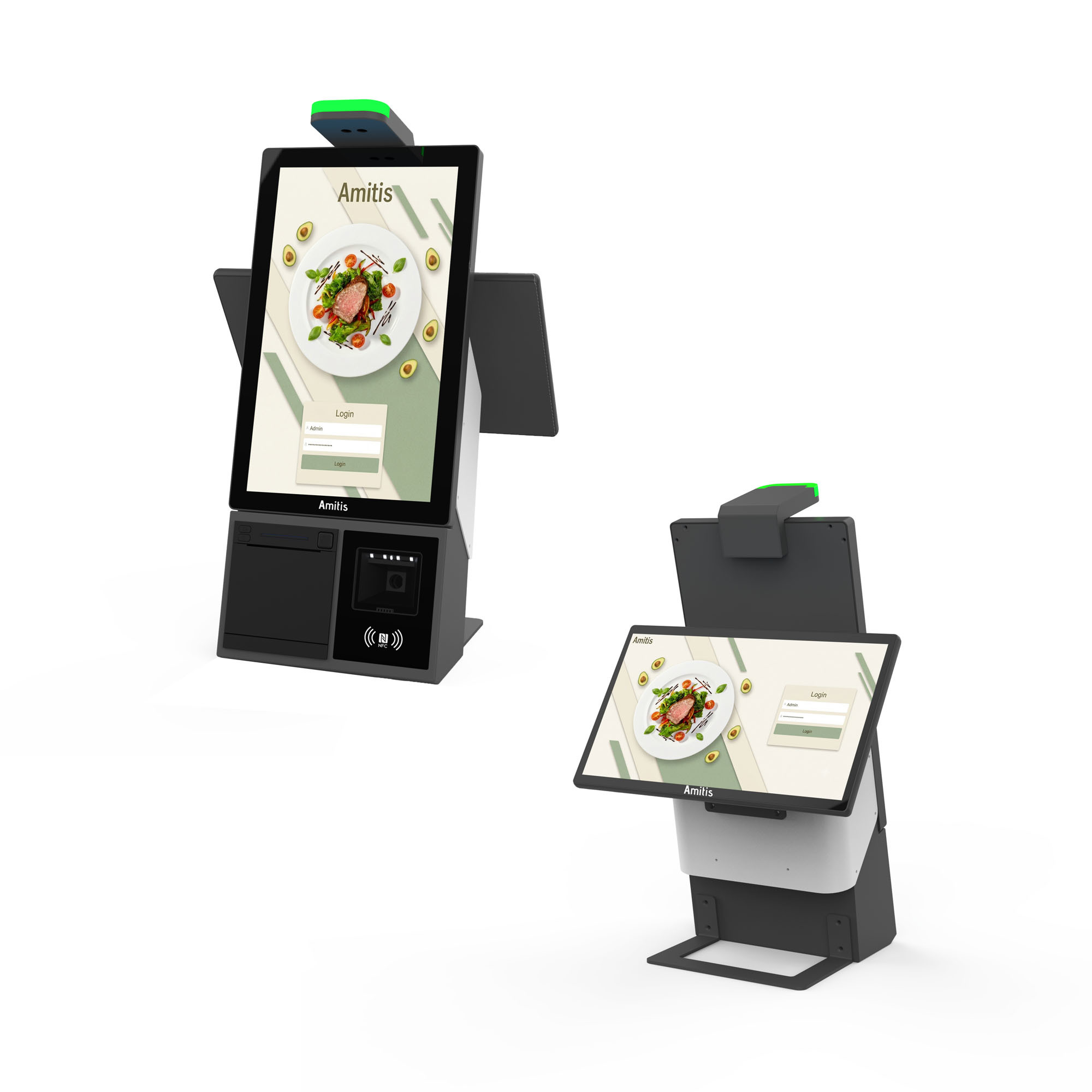 AK80 Compact Self Checkout Kiosk 15.6 FHD Touchscreen Retail Store Kiosk