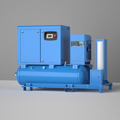 Electric Portable Rotary Integrated Screw Air Compressor 380V Air / Water Cooling