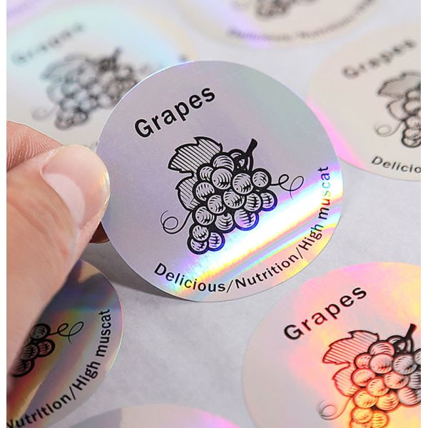 Holographic Fruit Food Packaging Sticker Label Cherry Grape Banana Fruit
