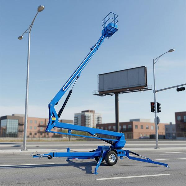 Hydraulic Articulated Cherry Picker Towable Boom Lift Reinforced steel 12m