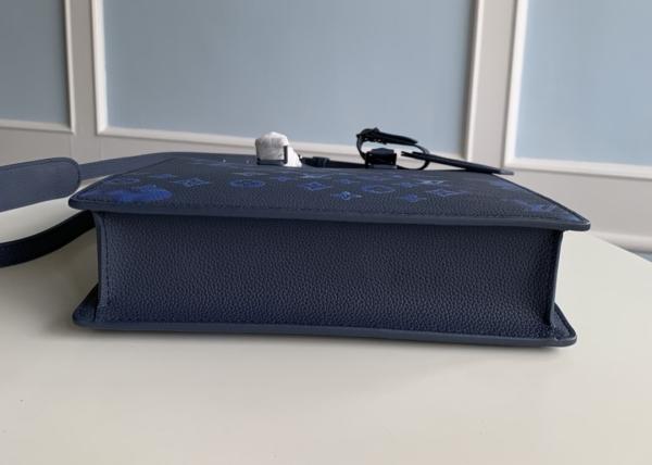 Square Women'S Genuine Leather Crossbody Bags , 18cm Blue Crossbody Handbag