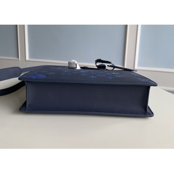 Square Women'S Genuine Leather Crossbody Bags , 18cm Blue Crossbody Handbag