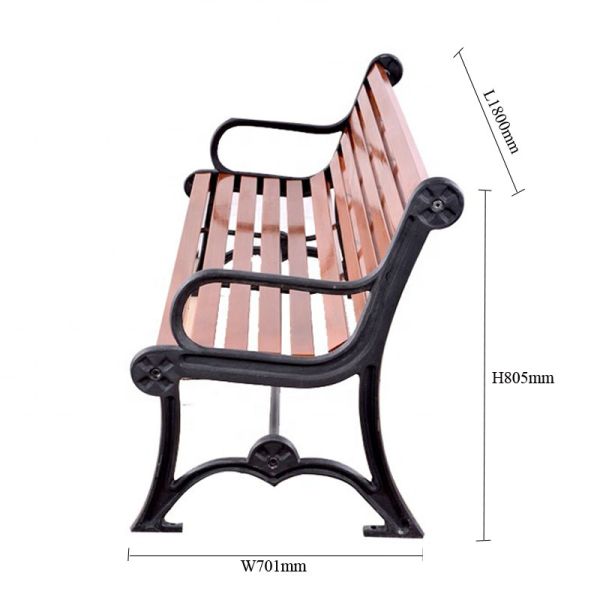 Переработанные пластиковые садовые скамейки для наружного двора, скамейки для садов, сиденья, фланцы, поверхность