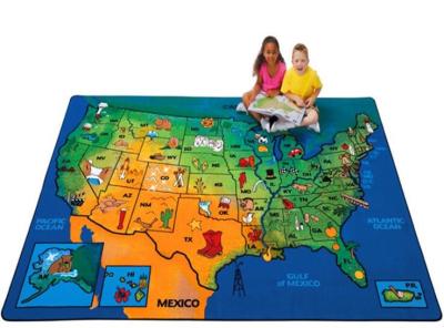 Factory Wholesale Baby Nylon Play Mat With World Map Printed For Baby Education Care , Size 100*100 CM