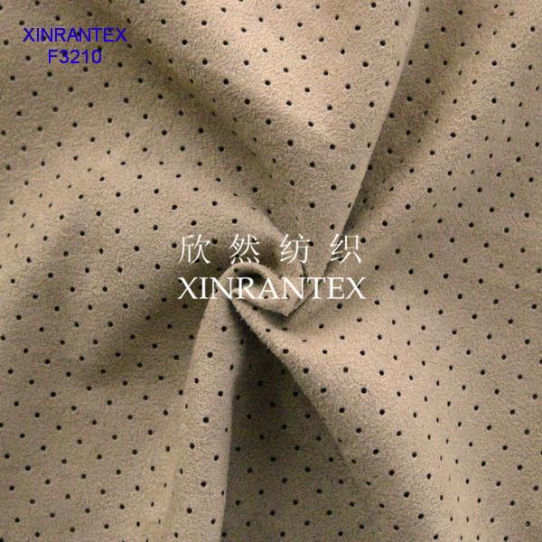 F3210 micro fibre suede fabric punch finishing 135gsm 57/58