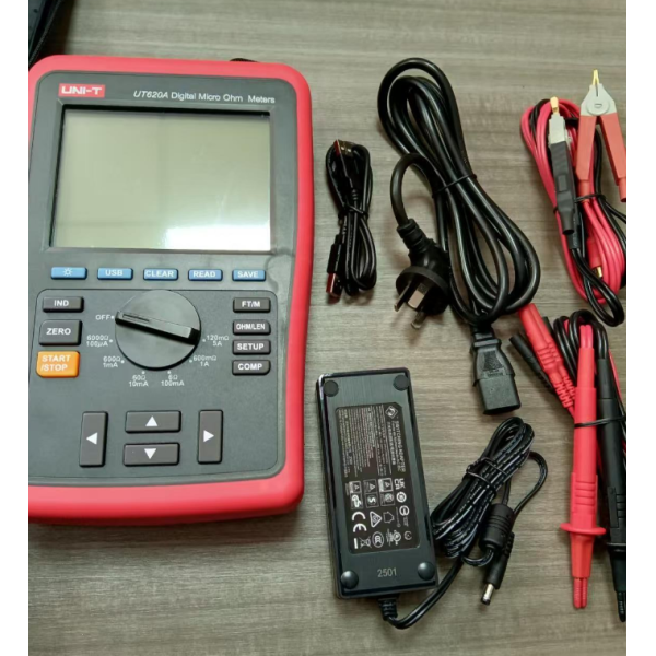 UNI-T UT620A Digital Micro Ohm Meter with 60000 Display Count for Precise DC Low Resistance Measurement via 4-Wire Method and Rechargeable Li-ion Battery