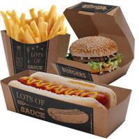 Nouvelle boîte d'emballage de burger sur mesure, imprimée qualité alimentaire en carton ondulé kraft, pelliculage mat pour l'emballage de hamburgers