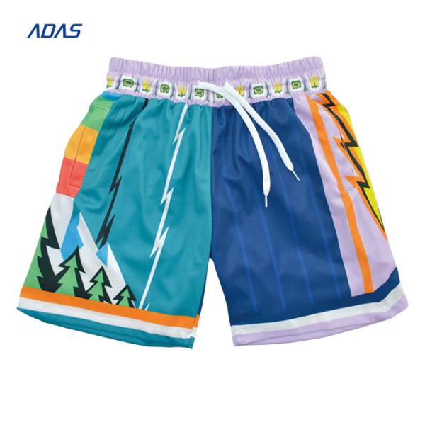 Custom Polyester Mesh Sublimated Basketball Shorts For Men Running Workout