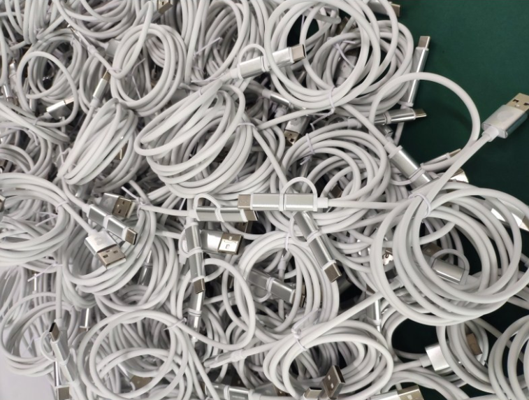 White TPE Micro USB to Type C 2 in 1 USB Data Cable USB Charging Cable For Computer, Mobile Phone, Tablet, Power Bank