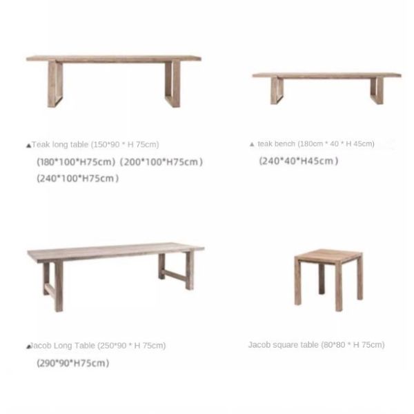 Nordic Modern Round And Rectangle Teak Outdoor Dining Table And Chairs For 10 Person