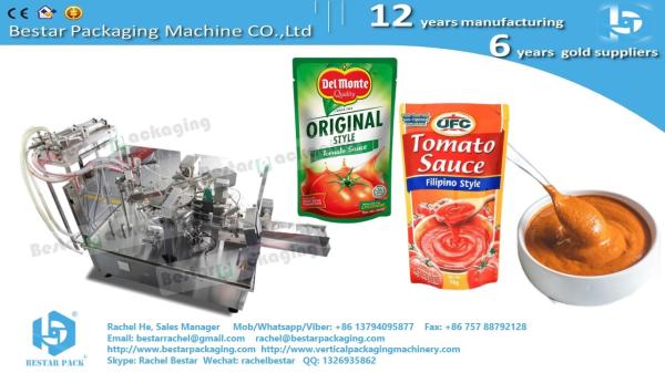Mashed potato flat pouch doypack packaging machine with Bestar DIY pump