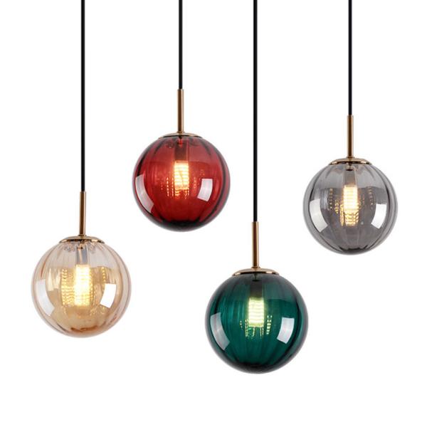Colorful Modern Glass Globe Pendant Light For Dinning Room