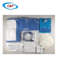 Medical Drapes Hospital não tecido Pacote de cirurgia cesariana azul para cesariana