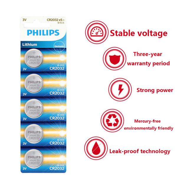 Philips CR2032 Batería de iones de litio 3V 20x3.2mm 500 ciclos