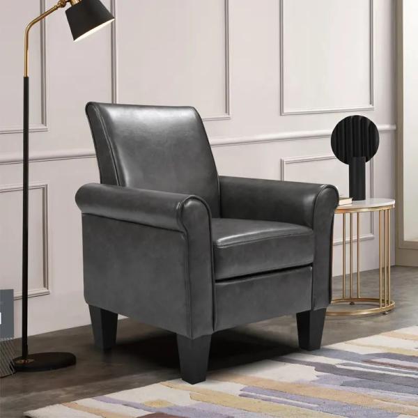 Multiscene Antiwear Leather Cuddle Chair , Practical Distressed Leather Armchair